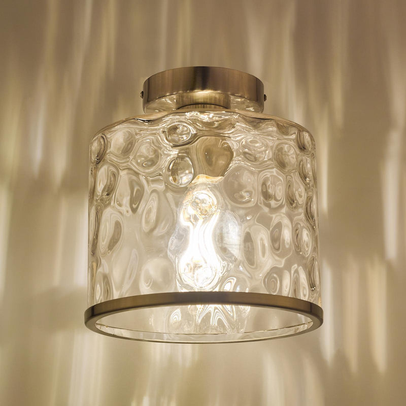 Dar Lighting Olsen Semi-Flush Satin Chrome and Glass • OLS4846