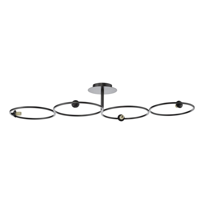 Dar Lighting Olympus 4 Light Semi-Flush Matt Black Fitting Only • OLY0422-F
