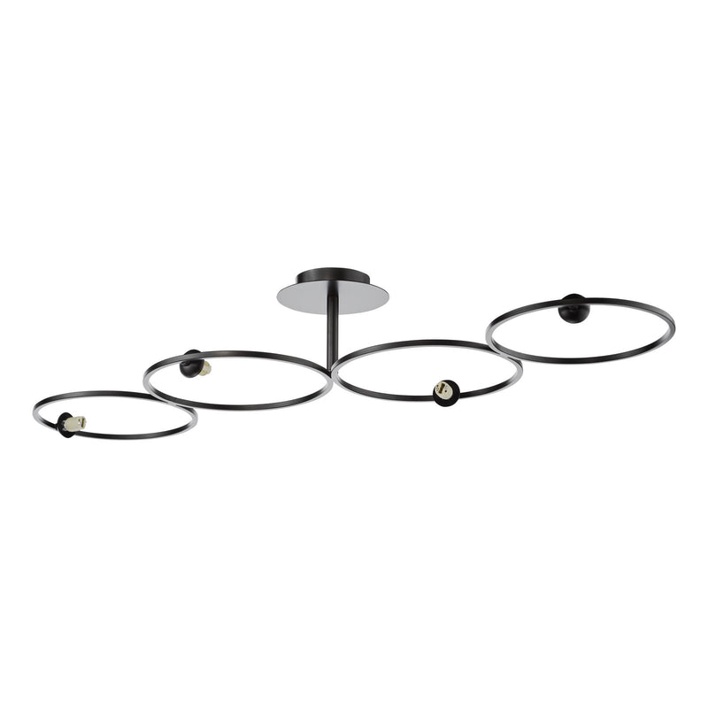 Dar Lighting Olympus 4 Light Semi-Flush Matt Black Fitting Only • OLY0422-F