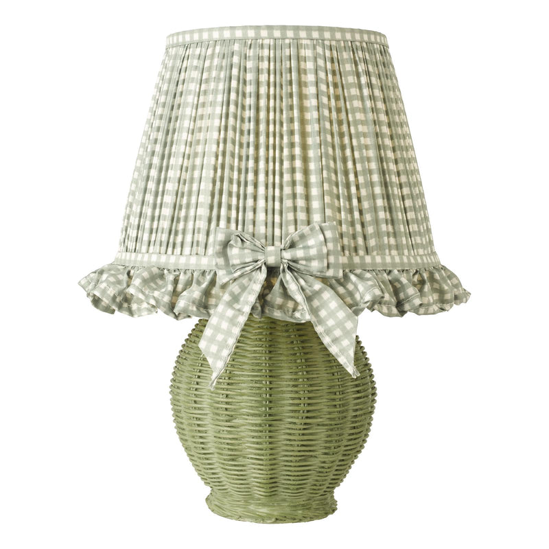 Dar Lighting Omer Table Lamp Matt Green and Antique Brass With Shade • OME4124