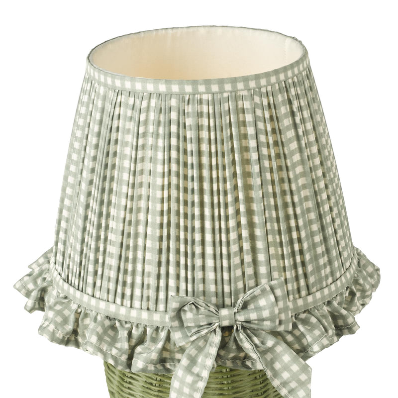 Dar Lighting Omer Table Lamp Matt Green and Antique Brass With Shade • OME4124