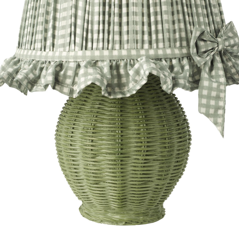 Dar Lighting Omer Table Lamp Matt Green and Antique Brass With Shade • OME4124