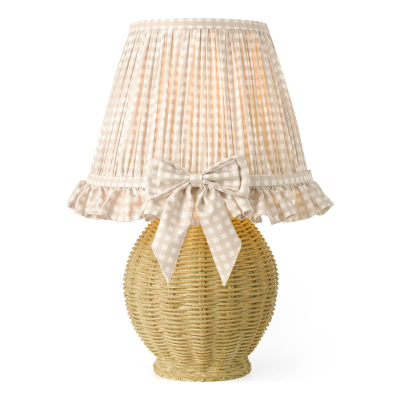 Dar Lighting Omer Table Lamp Matt Taupe and Antique Brass With Shade • OME4129