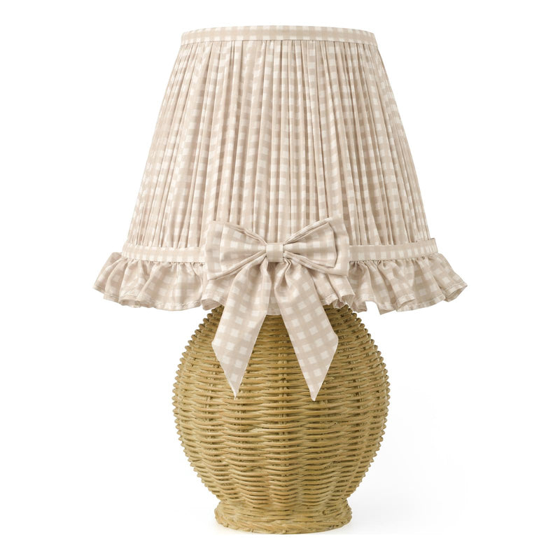 Dar Lighting Omer Table Lamp Matt Taupe and Antique Brass With Shade • OME4129