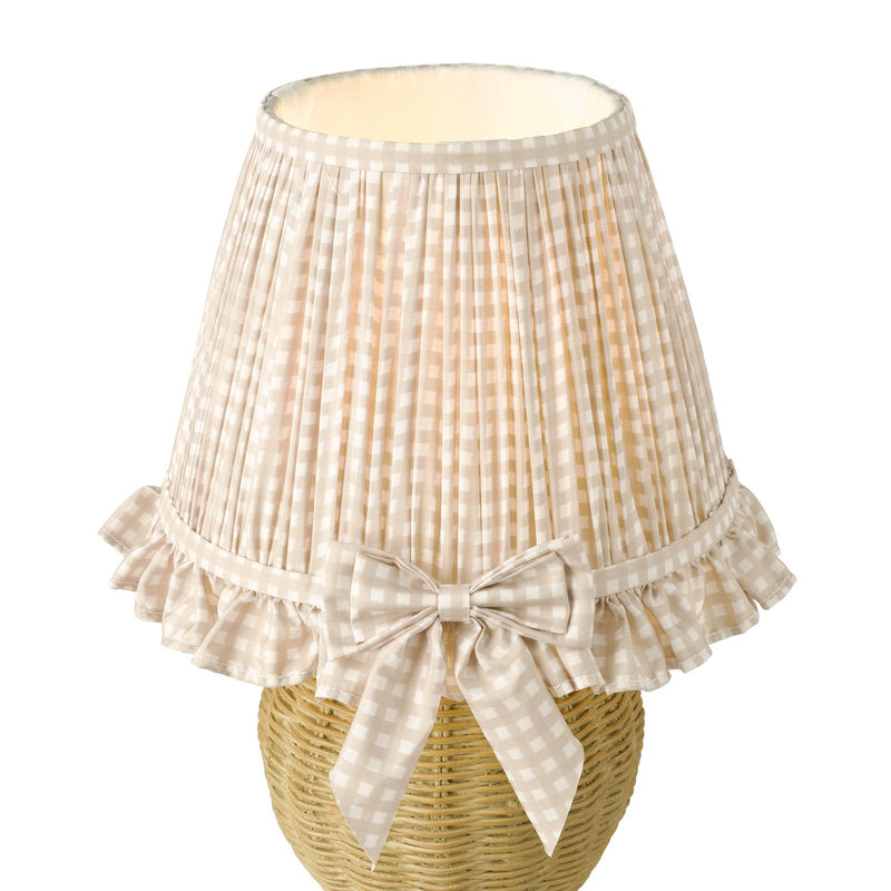 Dar Lighting Omer Table Lamp Matt Taupe and Antique Brass With Shade • OME4129