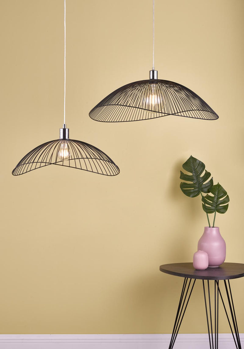 Dar Lighting Onza Wire Easy Fit Pendant Shades Black (Twin Pack) • ONZ1722