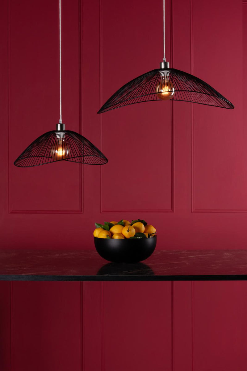 Dar Lighting Onza Wire Easy Fit Pendant Shades Black (Twin Pack) • ONZ1722