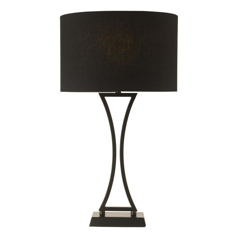 Dar Lighting Oporto Table Lamp Matt Black With Shade • OPO4122
