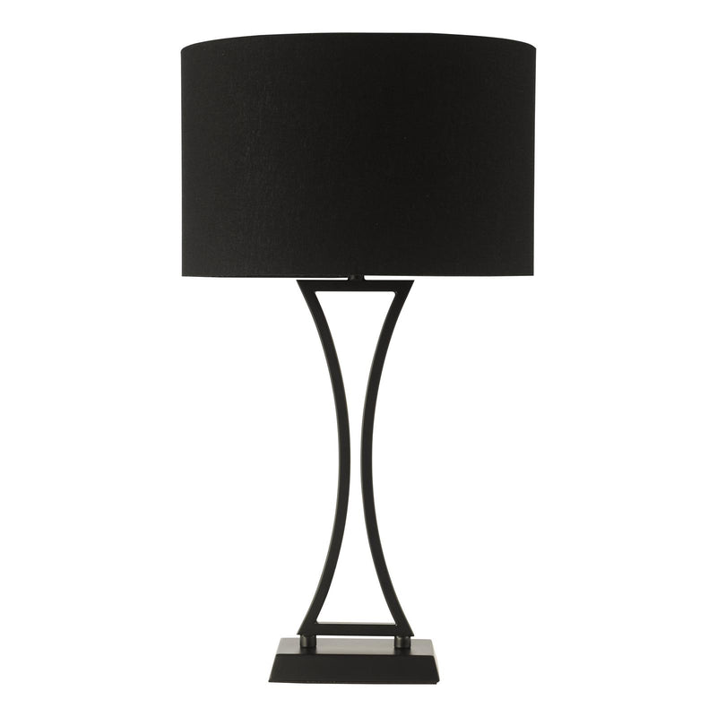 Dar Lighting Oporto Table Lamp Matt Black With Shade • OPO4122
