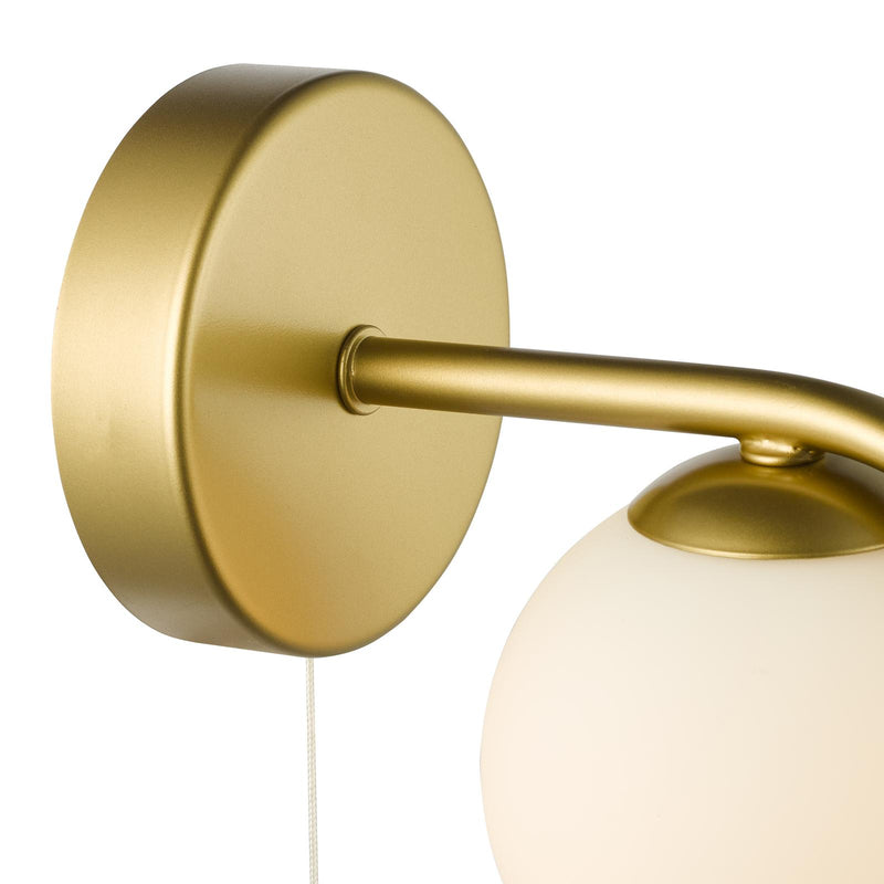Dar Lighting Orlena Wall Light Satin Gold and Opal Glass • ORL0735