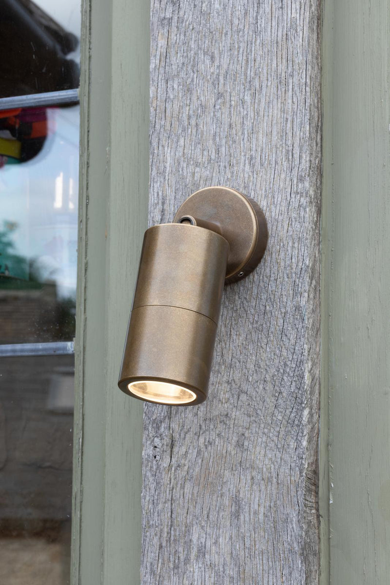 Dar Lighting Ortega Outdoor Single Spotlight Natural Brass IP65 • ORT0775