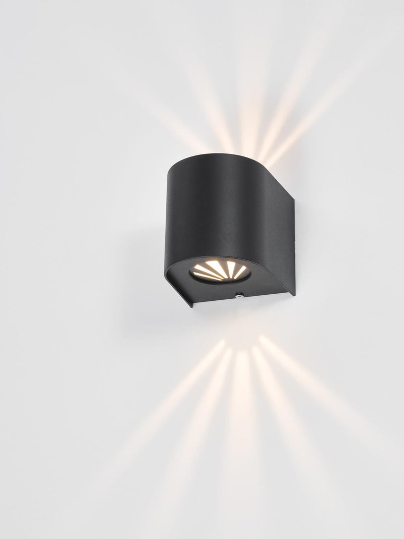 Dar Lighting Orville 2 Light Outdoor Wall Light Matt Black LED IP44 • ORV3222