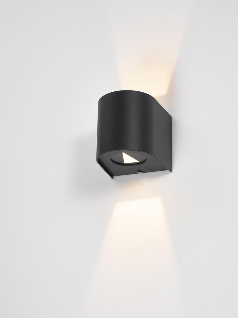 Dar Lighting Orville 2 Light Outdoor Wall Light Matt Black LED IP44 • ORV3222