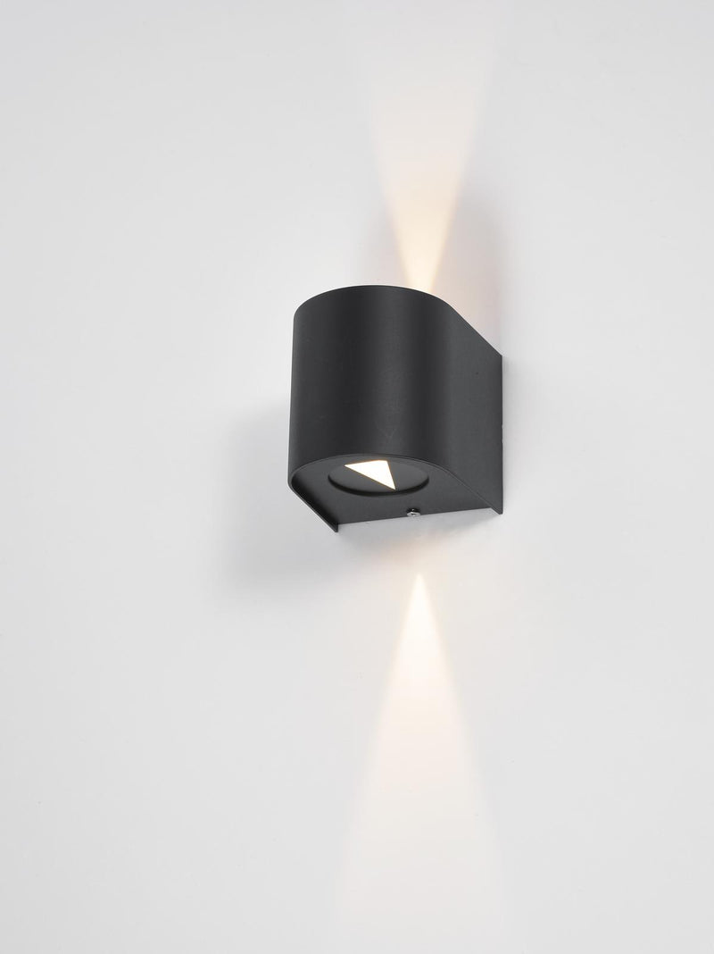 Dar Lighting Orville 2 Light Outdoor Wall Light Matt Black LED IP44 • ORV3222