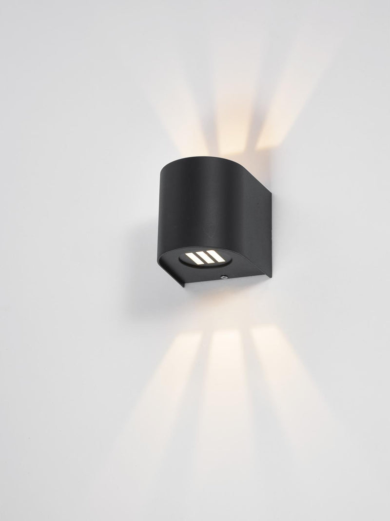 Dar Lighting Orville 2 Light Outdoor Wall Light Matt Black LED IP44 • ORV3222