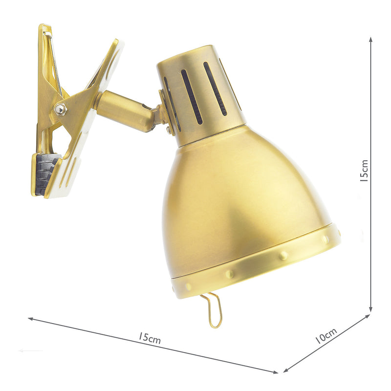 Dar Lighting Osaka Clip On Spotlight Brushed Brass • OSA4175