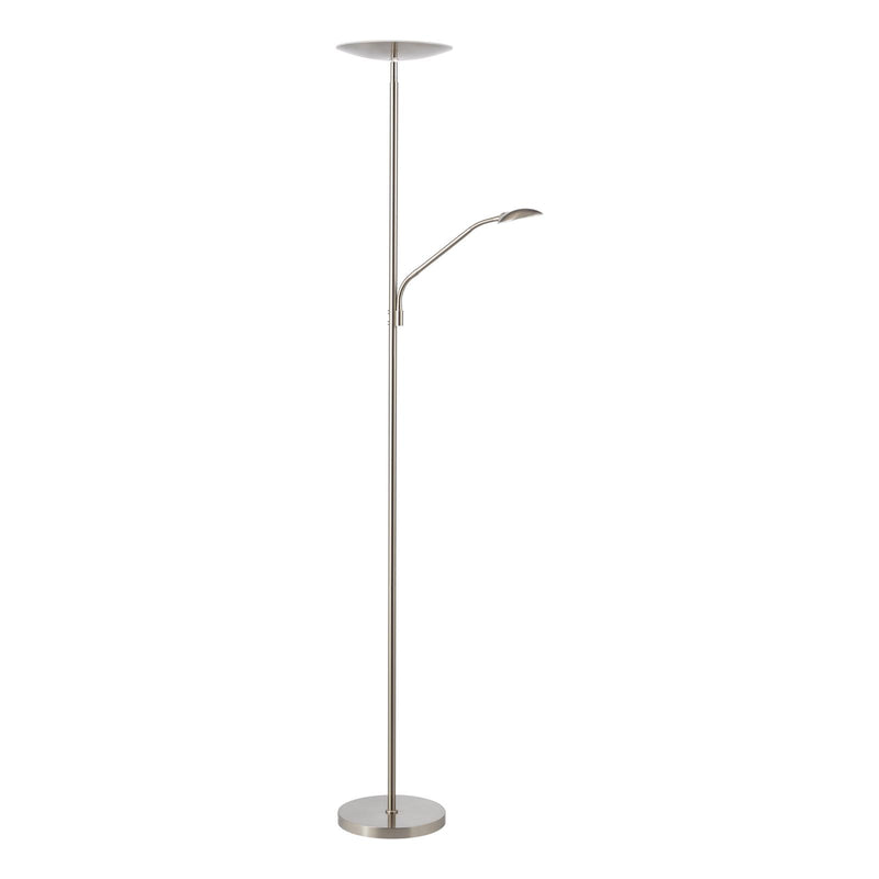 Dar Lighting Osbert Mother & Child Floor Lamp Satin Nickel LED • OSB4946