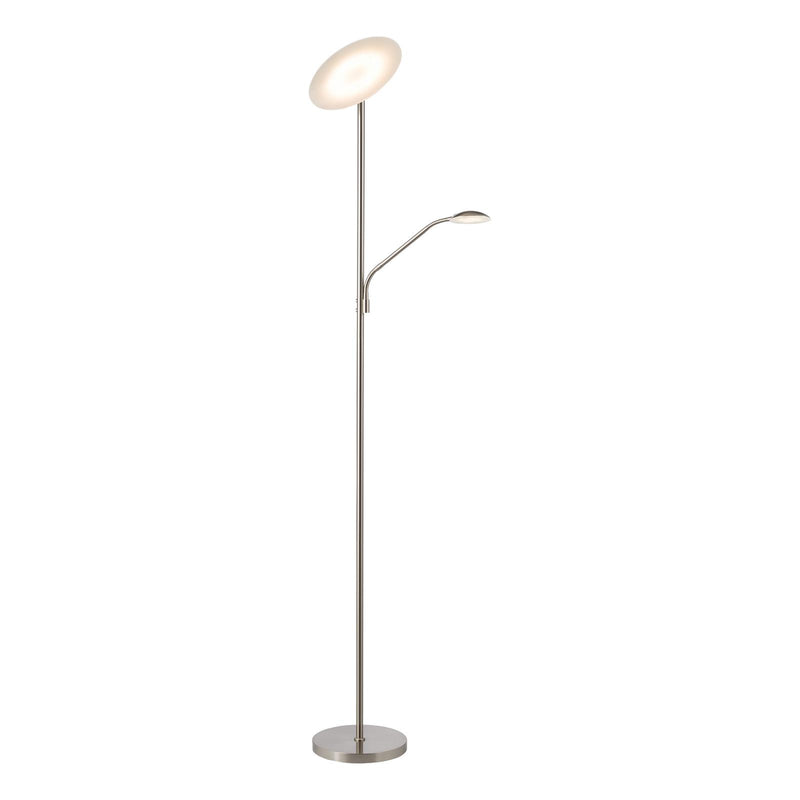 Dar Lighting Osbert Mother & Child Floor Lamp Satin Nickel LED • OSB4946