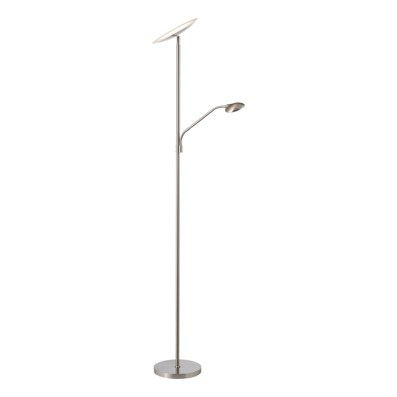 Dar Lighting Osbert Mother & Child Floor Lamp Satin Nickel LED • OSB4946