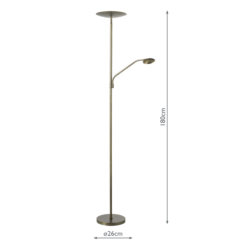 Dar Lighting Osbert Mother & Child Floor Lamp Satin Bronze LED • OSB4963
