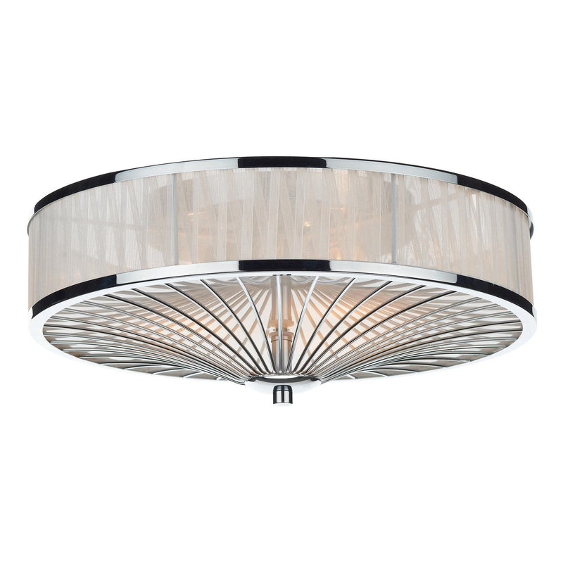 Dar Lighting Oslo 3 Light Flush Polished Chrome/ White • OSL5050