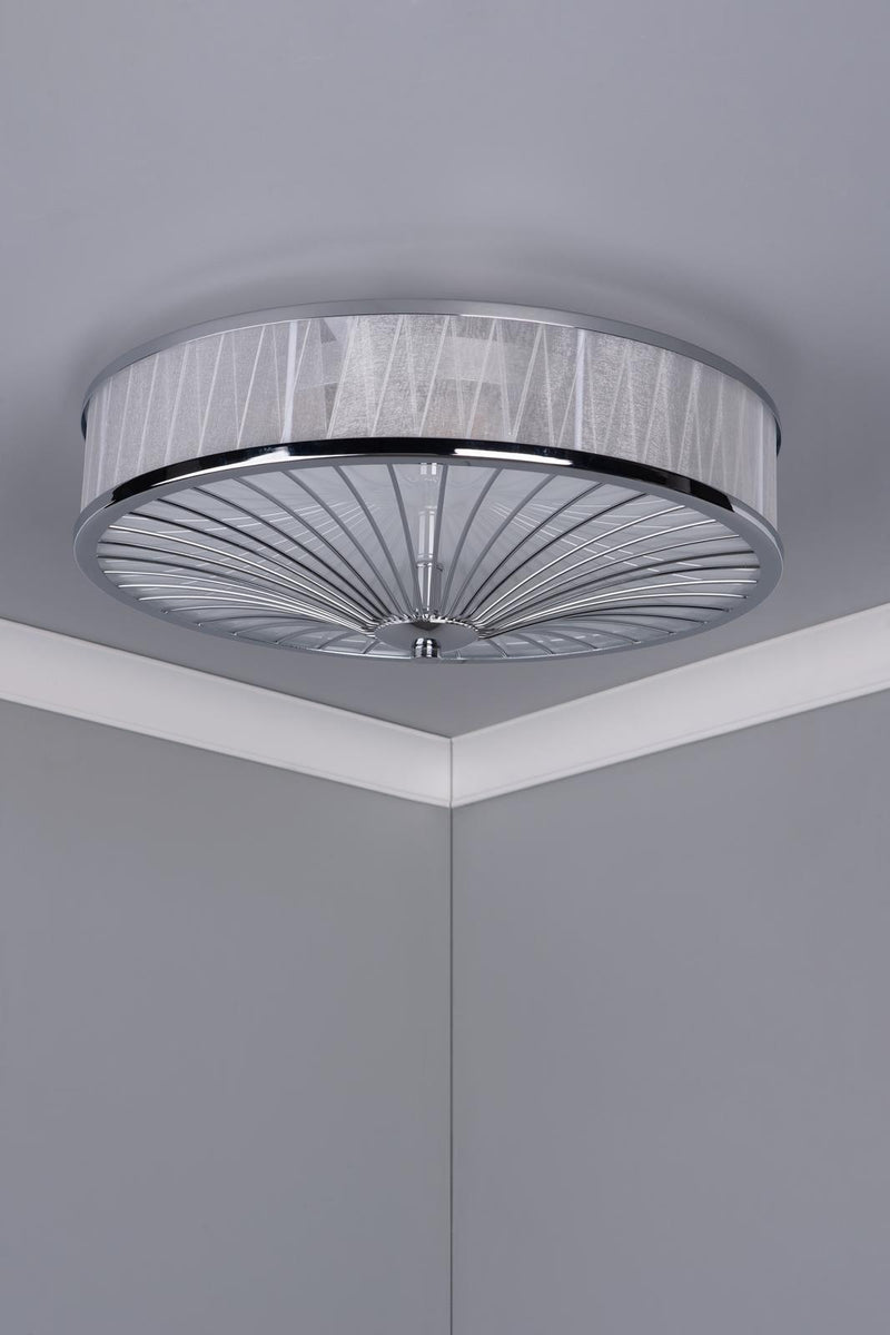 Dar Lighting Oslo 3 Light Flush Polished Chrome/ White • OSL5050
