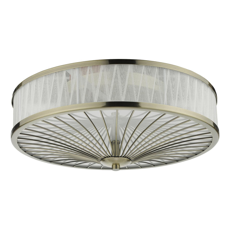 Dar Lighting Oslo 3 Light Flush Antique Brass • OSL5075