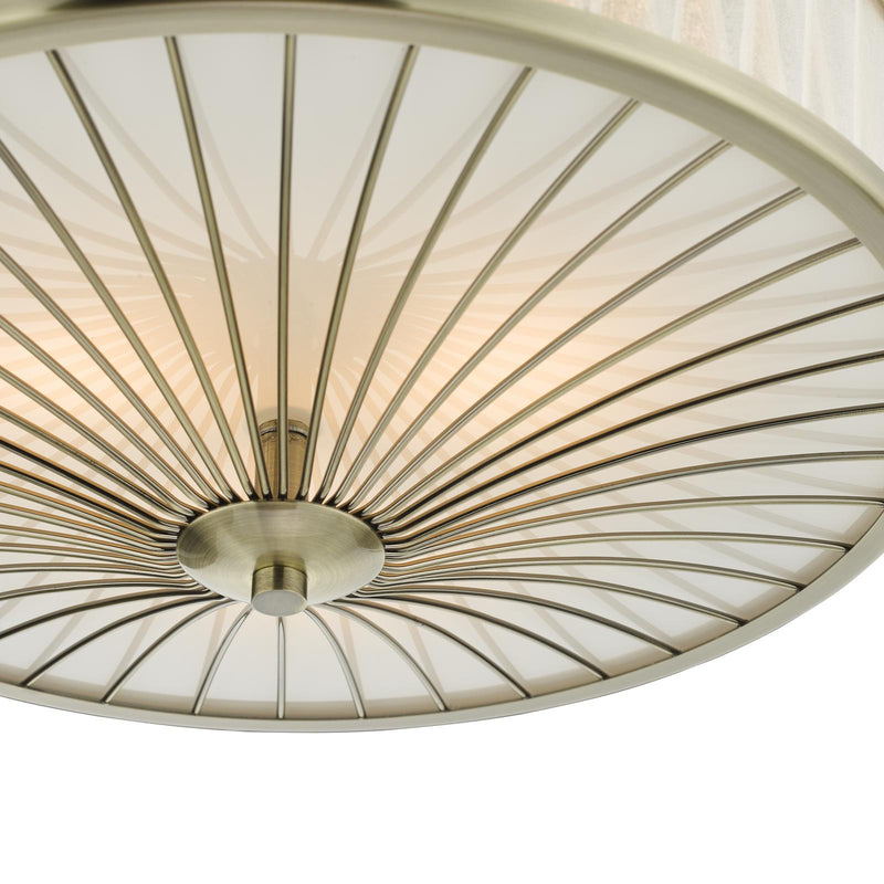 Dar Lighting Oslo 3 Light Flush Antique Brass • OSL5075