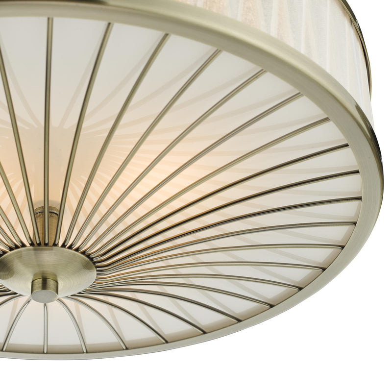 Dar Lighting Oslo 3 Light Flush Antique Brass • OSL5075