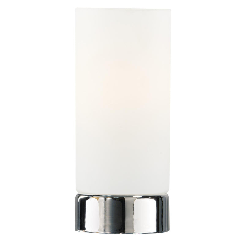 Dar Lighting Owen Touch Table Lamp Polished Chrome Opal Glass • OWE4050