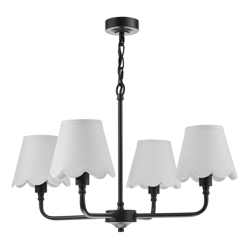 Dar Lighting Padme 4 Light Pendant Matt Black With Shade • PAD0422-NER262