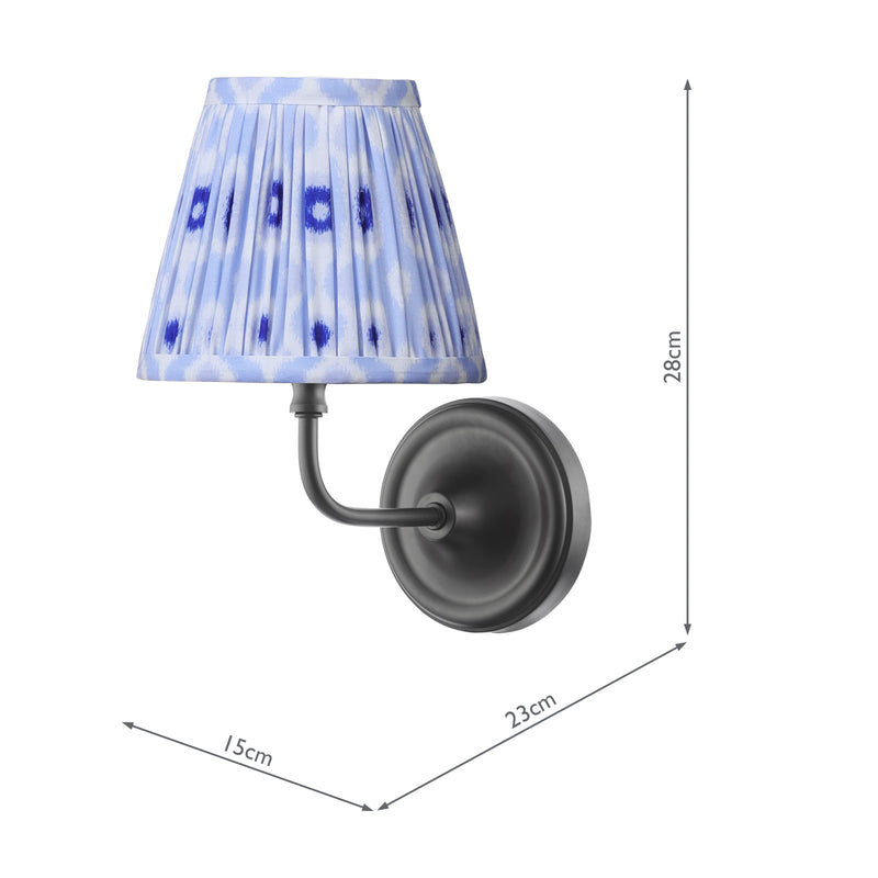 Dar Lighting Padme Wall Light Matt Black With Shade • PAD0722-IKA2623