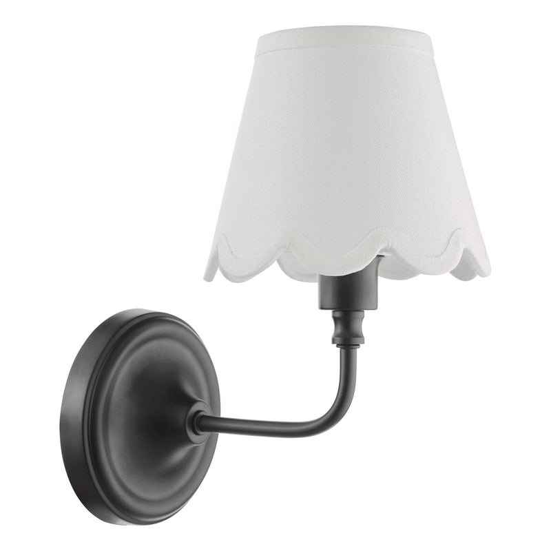 Dar Lighting Padme Wall Light Matt Black With Shade • PAD0722-NER262