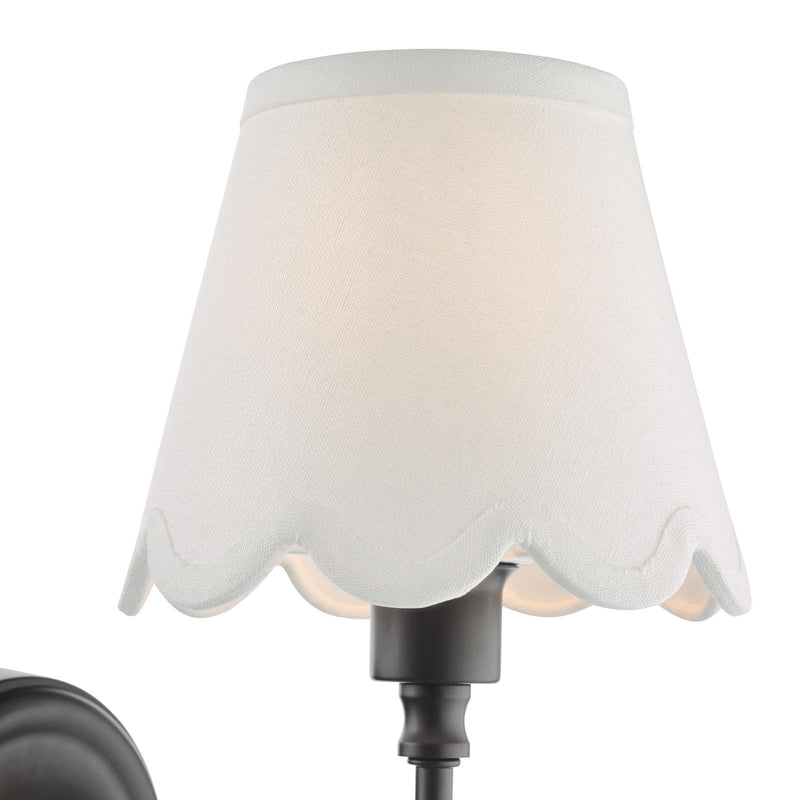 Dar Lighting Padme Wall Light Matt Black With Shade • PAD0722-NER262