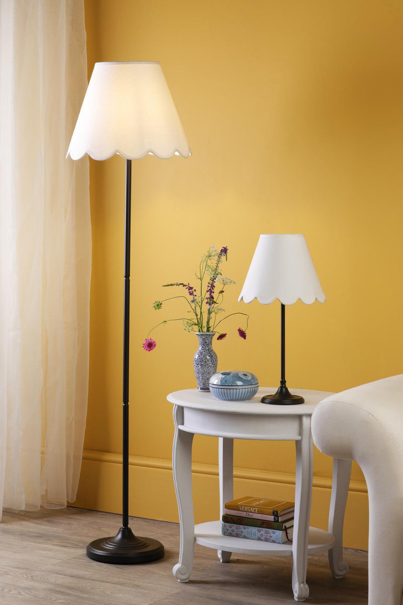 Dar Lighting Padme Table Lamp Matt Black With Shade • PAD4222-NER102