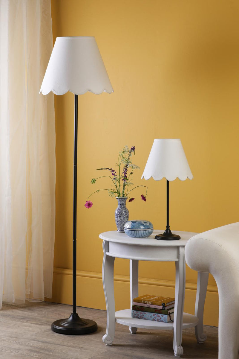 Dar Lighting Padme Table Lamp Matt Black With Shade • PAD4222-NER102