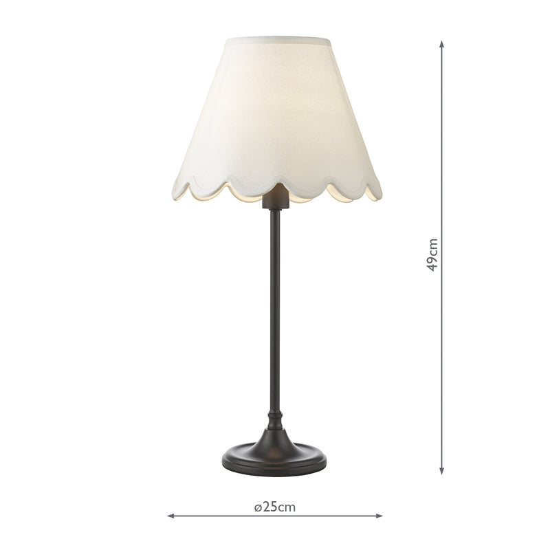 Dar Lighting Padme Table Lamp Matt Black With Shade • PAD4222-NER102