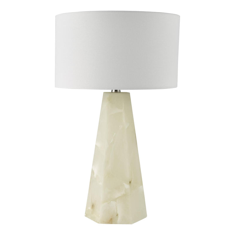 Dar Lighting Paget Table Lamp Alabaster and Matt Antique Brass Base Only • PAG4234