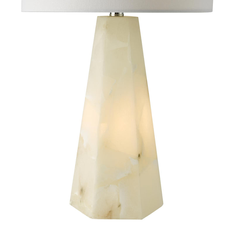 Dar Lighting Paget Table Lamp Alabaster and Matt Antique Brass Base Only • PAG4234