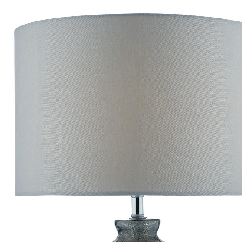 Dar Lighting Pamplona Dual Light Table Lamp Grey Glass With Shade • PAM4239