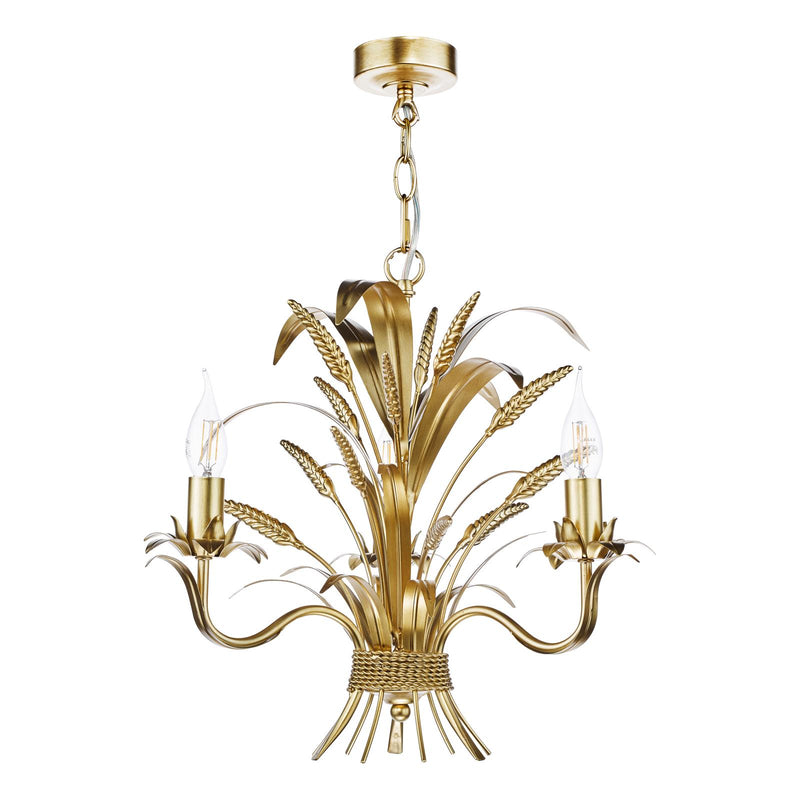 Dar Lighting Phaedra 3 Light Pendant Gold • PHA0335