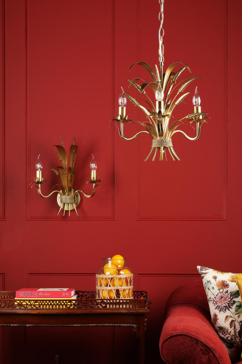 Dar Lighting Phaedra 3 Light Pendant Gold • PHA0335