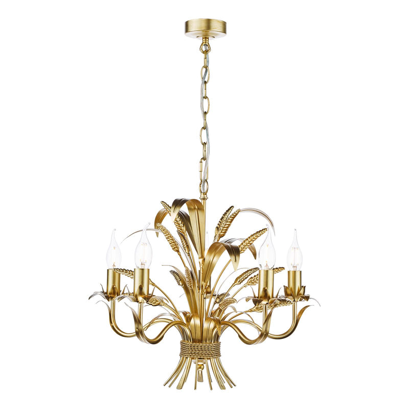 Dar Lighting Phaedra 5 Light Pendant Gold • PHA0535