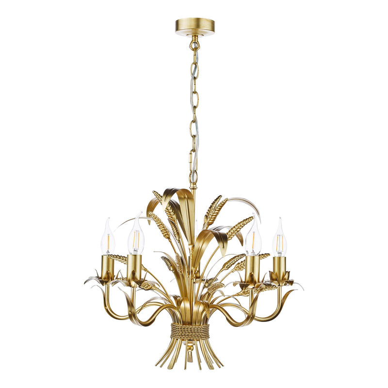 Dar Lighting Phaedra 5 Light Pendant Gold • PHA0535