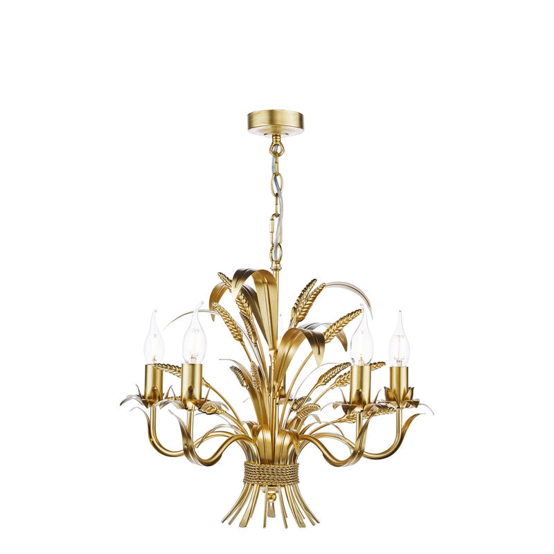 Dar Lighting Phaedra 5 Light Pendant Gold • PHA0535