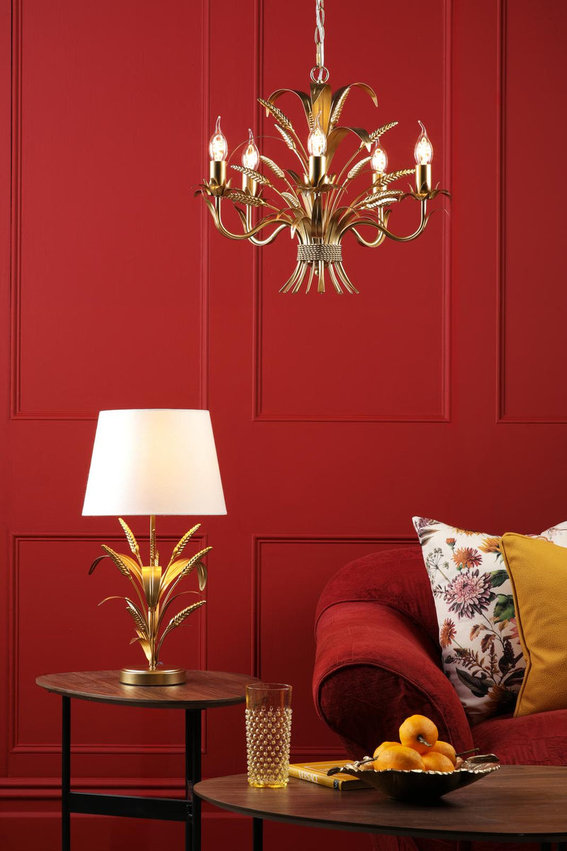 Dar Lighting Phaedra 5 Light Pendant Gold • PHA0535