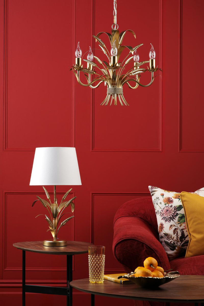 Dar Lighting Phaedra 5 Light Pendant Gold • PHA0535