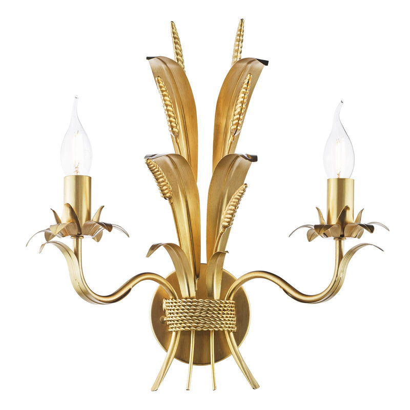 Dar Lighting Phaedra 2 Light Wall Light Gold • PHA0935