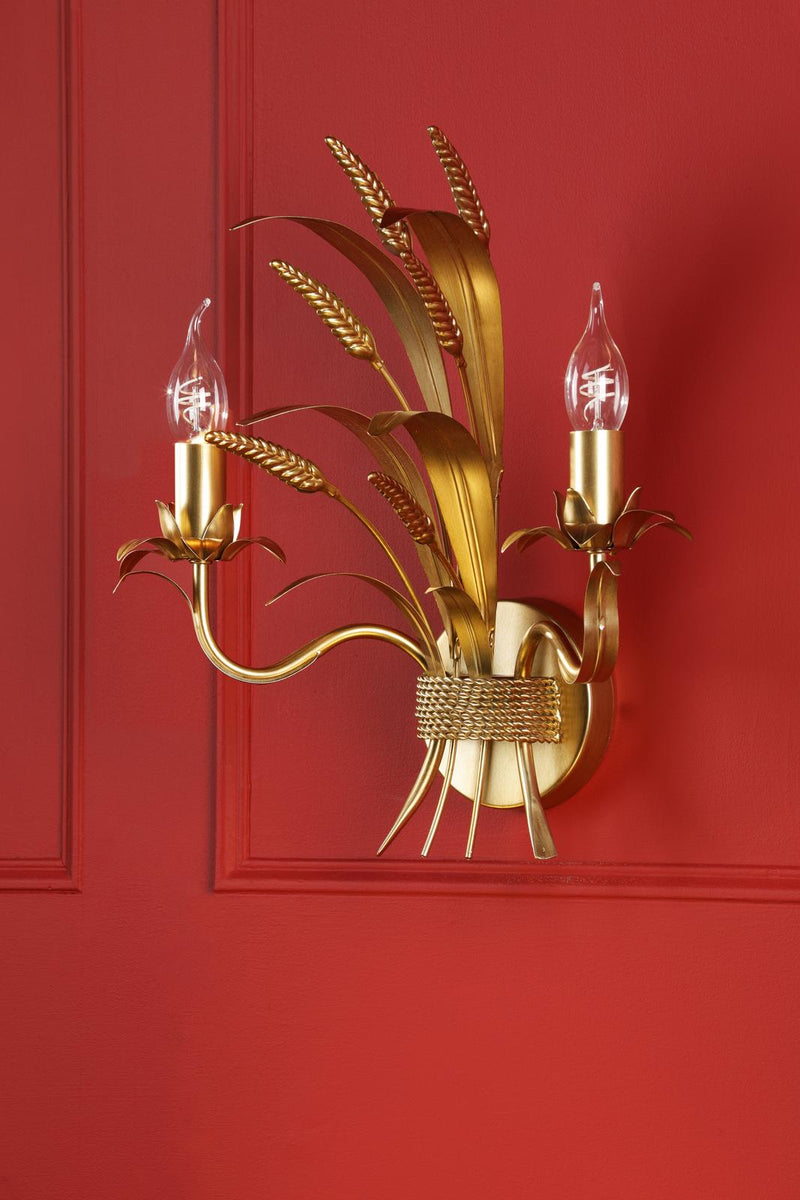 Dar Lighting Phaedra 2 Light Wall Light Gold • PHA0935