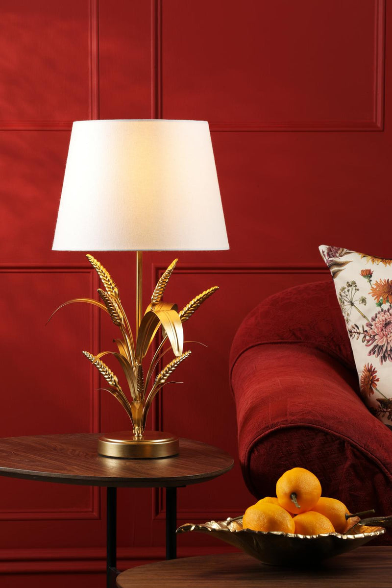 Dar Lighting Phaedra Table Lamp Gold With Shade • PHA4235